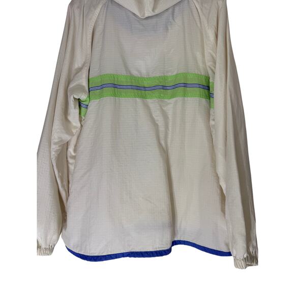 Cuffy's of Cape Cod White Blue Quarter Zip Pullover Windbreaker Jacket Size 2X - Picture 8 of 10